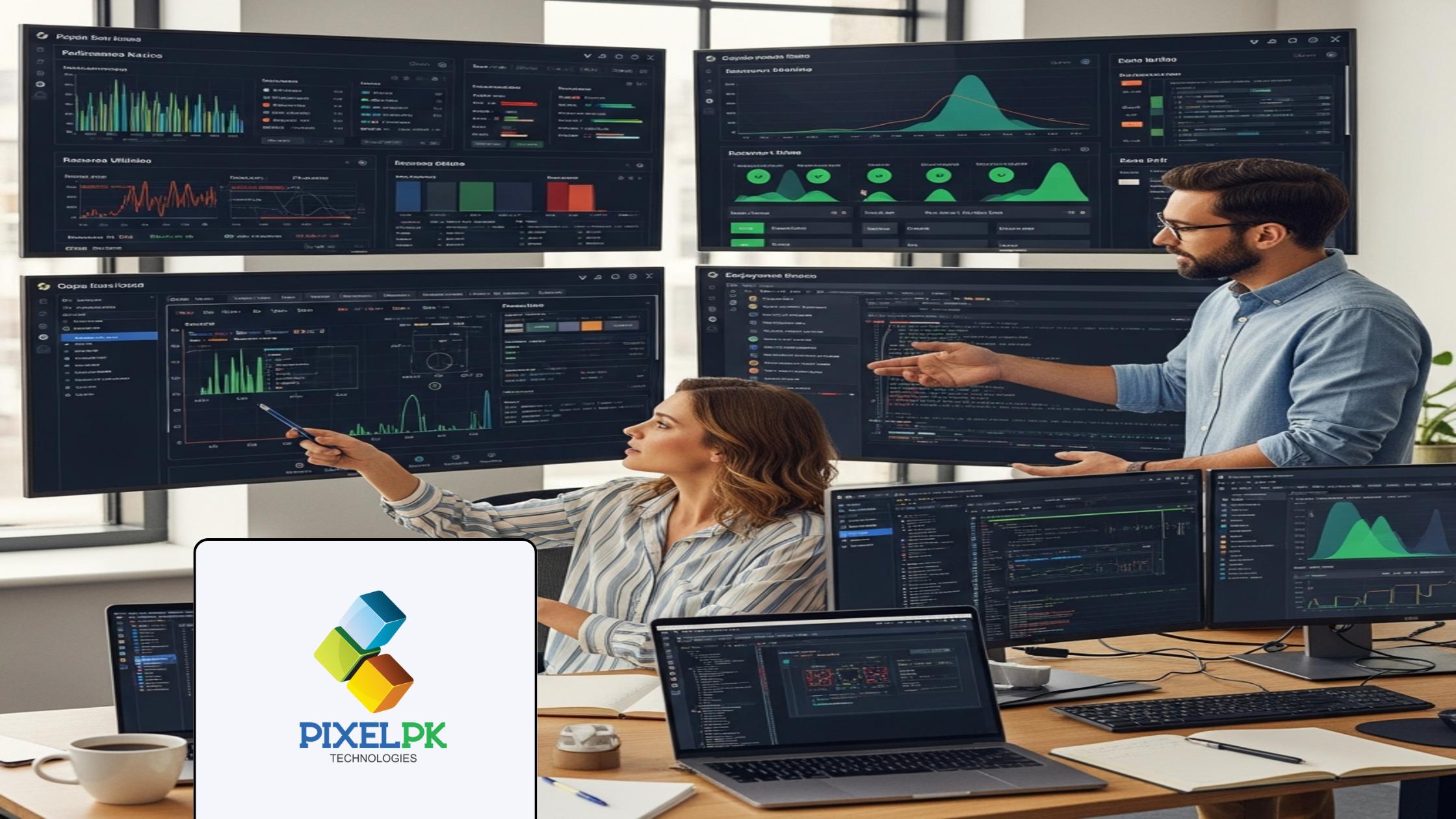 MLOps engineers and data scientists collaborating on MLOps for Business in a modern tech office.