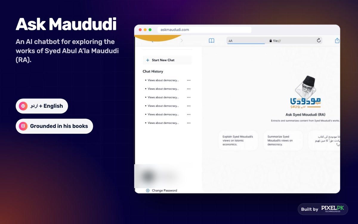 Ask Maududi — an AI chatbot for exploring the works of Syed Abul A’la Maududi