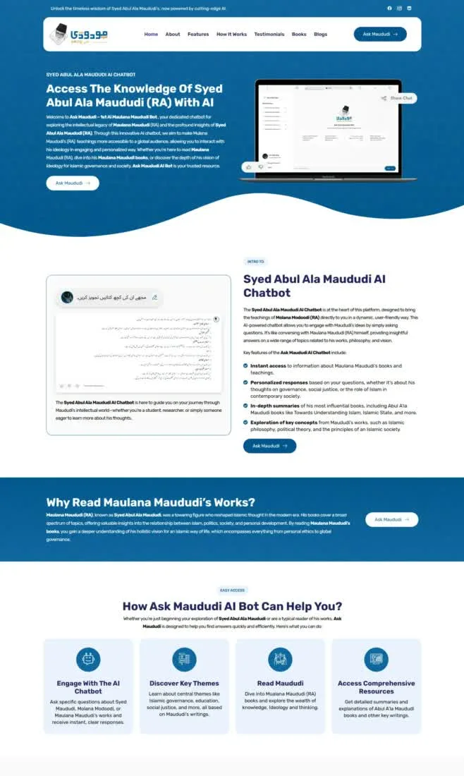 Ask Maududi website — access the knowledge of Syed Abul A’la Maududi with AI