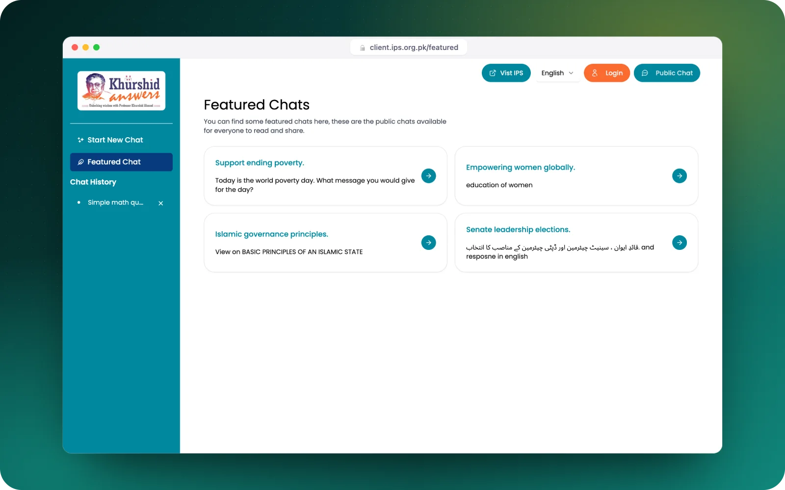 Khurshid Answers — featured chats