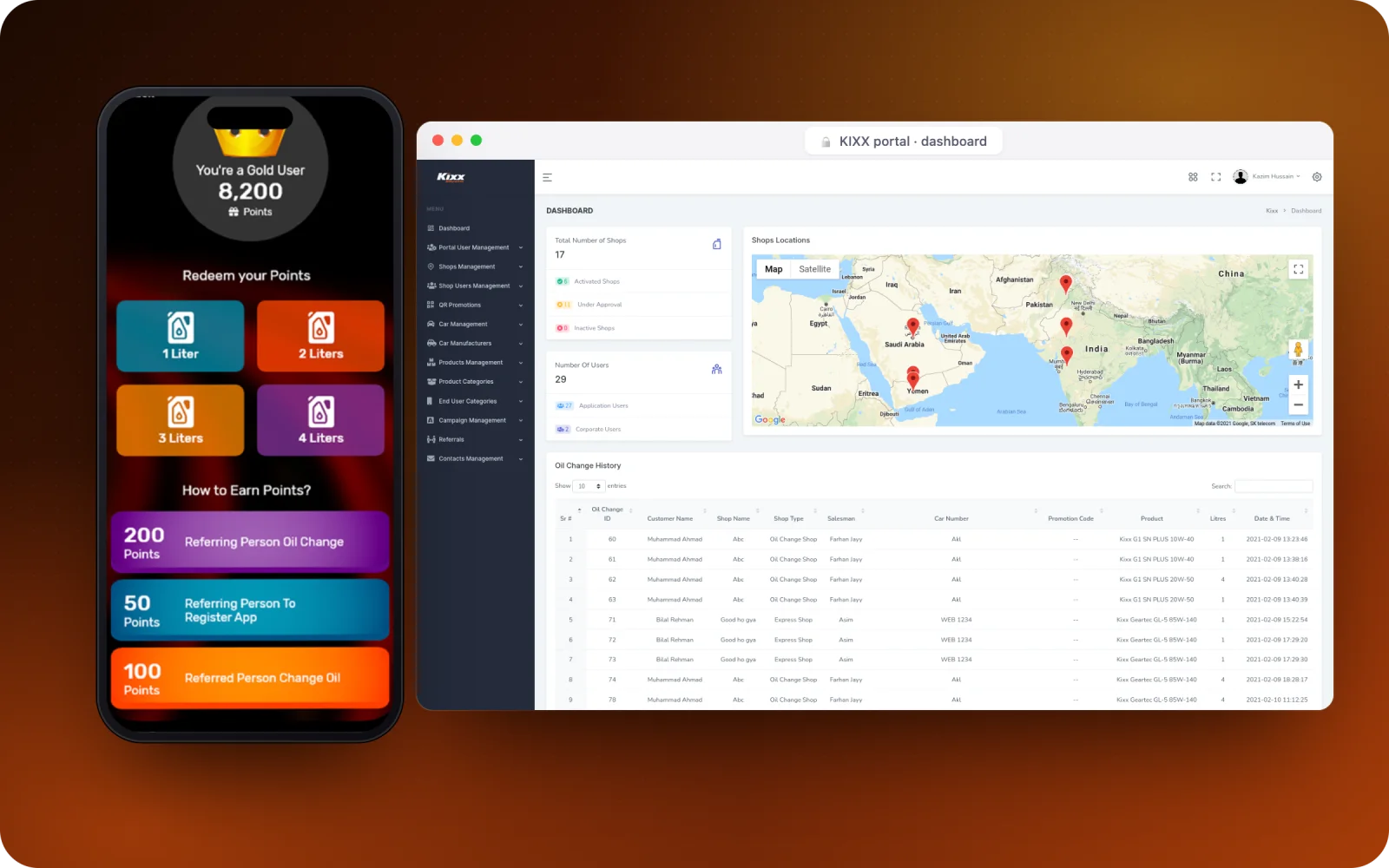 KIXX rewards app and shop portal